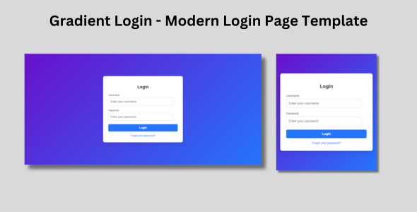 Gradient Login Modern Login Page Template